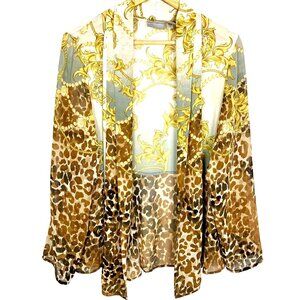 Chico's Travelers Animal Print Open Front Chiffon Cardigan Chico's 2, L 12